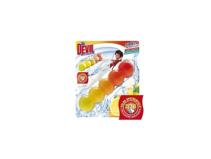 Dr.DEVIL BiCOLOR WC závesný blok tuhý 5Ball 1x35g Lemon fresh