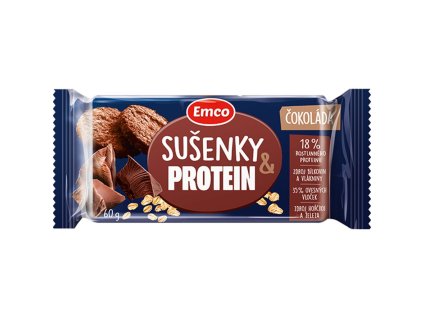 Ovsené sušienky PROTEIN s čokoládou 60g