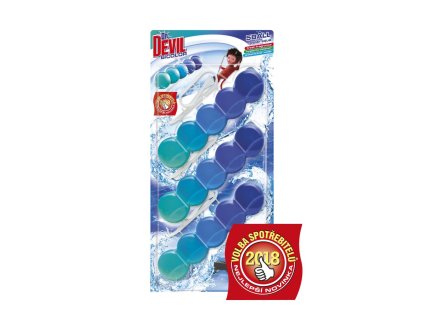 Dr. DEVIL WC závesný blok tuhý 5Ball 2in1 3x35g Polar Aqua