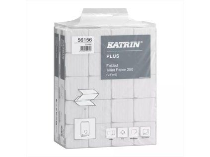 Toaletný papier 2-vrstvový skladaný KATRIN Plus 40x250ks