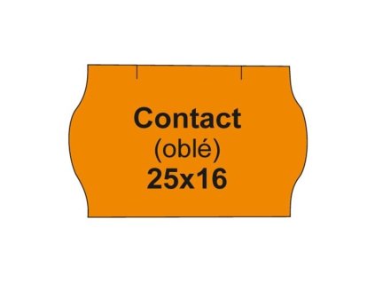 Etikety CONTACT 25x16 mm, oranžové oblé