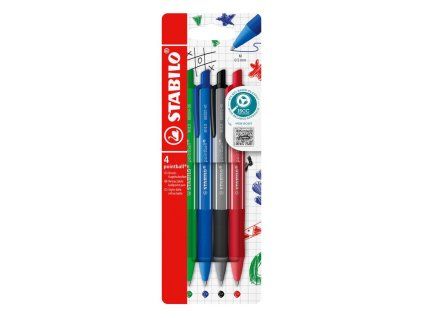 Sada guľôčkových pier STABILO pointball colorful 4 ks