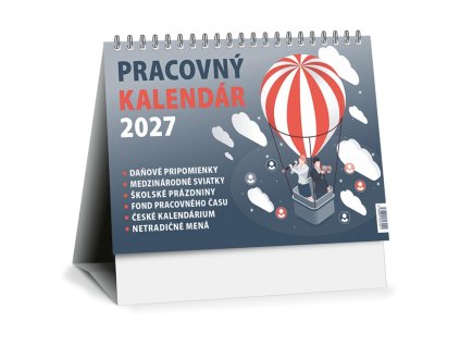Stolový kalendár riadkový 21 x 15 cm - Pracovný malý 2027