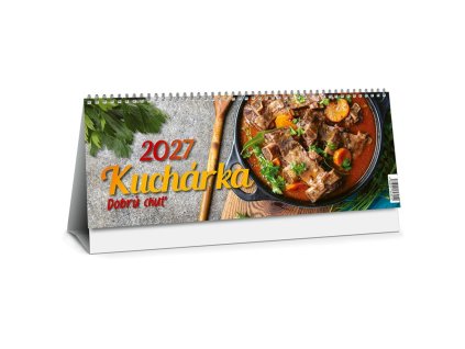 Stolový kalendár stĺpcový 30 x 12 cm - Kuchárka 2027