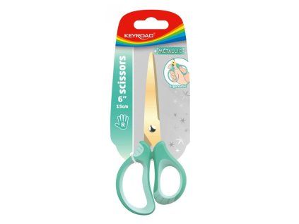 Nožnice kovovo-titánové KEYROAD, ergonomické, 15,5 cm, mix farieb