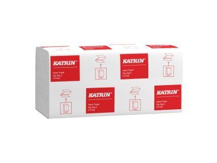 Papierové utierky skladané ZZ 2-vrstvové KATRIN 100% celulóza Handy pack biele (20 bal.)