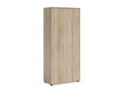 Šatníková skriňa s policami a výsuvnou tyčou BASIC, 80x40x182cm, dub Sonoma