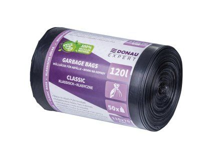 Vrecia DONAU EXPERT, CLASSIC LDPE, 120 ℓ, 22 mic,50 ks, čierne