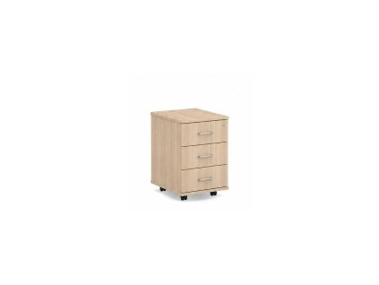 Mobilný kontajner BASIC, 3-zásuvkový so zámkom, 41x61x50cm, agát svetlý
