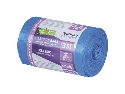 Vrecia DONAU EXPERT, CLASSIC LDPE, 35 ℓ, 20 mic, 50 ks, modré