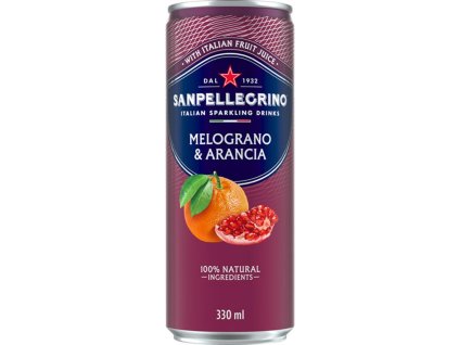 Minerálna voda SAN PELLEGRINO granátové jablko-pomaranč, 6 x330ml v plechovke