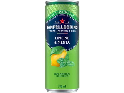 Minerálna voda SAN PELLEGRINO mäta-citrón, 6 x 330 ml v plechovke