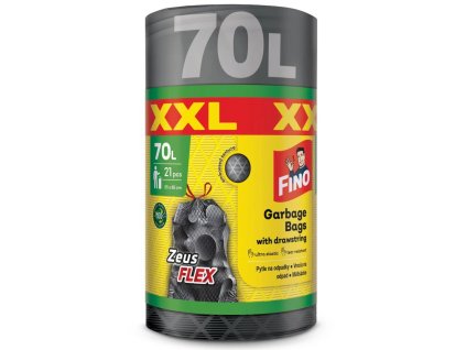 Vrecia zaťahovacie FINO Zeus FLEX XXL 70 ℓ, 35 mic., 55 x 85 cm, strieborné (21 ks)