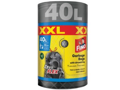 Vrecia zaťahovacie FINO Zeus FLEX XXL 40 ℓ, 32 mic., 55 x 57 cm, strieborné (32 ks)