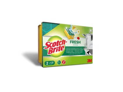 Hubka Scotch-Brite Fresh Nail Saver Scrub Dots na povrchy odolné proti poškriabaniu 2 ks