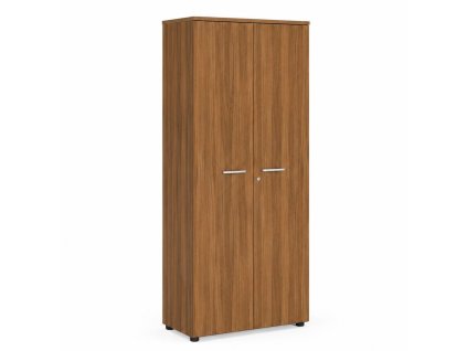 Šatníková skriňa s policami a výsuvnou tyčou BASIC, 80x40x182cm, orech Dijon
