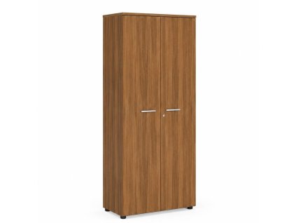 Šatníková skriňa BASIC s výsuvným vešiakom, so zámkom, 80x40x182,1cm, orech Dijon