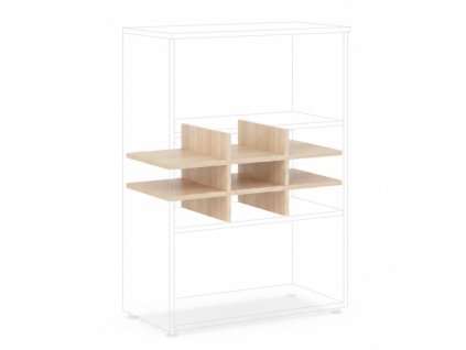 Priehradka do niky BASIC, otvorená, 76,7x37,8x32,9cm, agát svetlý