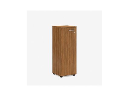 Policová skriňa BASIC, ľavé dvere so zámkom, 40x40x111,7cm, orech Dijon