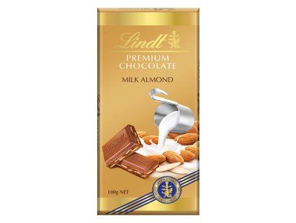 Lindt PREMIUM mliečna čokoláda s mandľami 100g