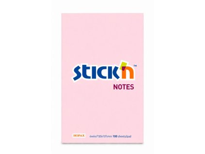 Samolepiaci bloček Stick’n Hopax 150x101 mm, 100 lístkov, pastelovo ružový