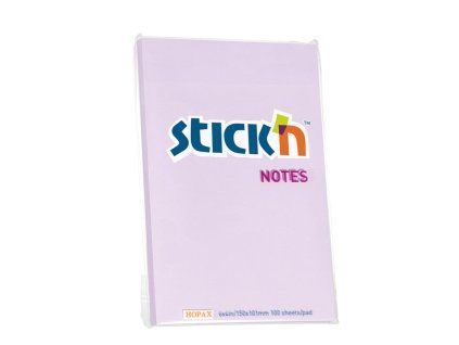 Samolepiaci bloček Stick’n Hopax 150x101 mm, 100 lístkov, pastelovo fialový