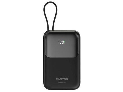Power banka Canyon OnPower 101, 10 000 mAh, 22,5 W, čierna