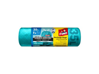Vrecia zaťahovacie FINO Flex Odor control 35 ℓ, 28 mic., 12 ks