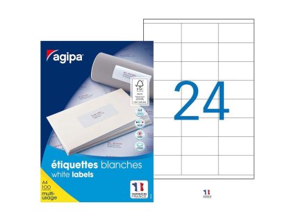 Etikety univerzálne 70x36mm Agipa A4 100 hárkov