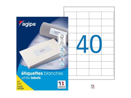 Etikety univerzálne 48,5x25,4mm Agipa A4 100 hárkov