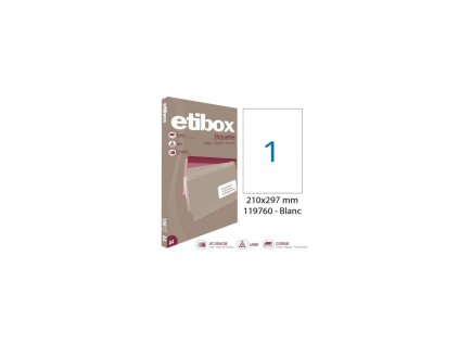 Etikety univerzálne 210x297mm Etibox A4 100 hárkov