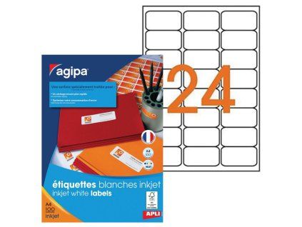 Etikety inkjet 63,5x33,9mm Agipa A4 100 hárkov