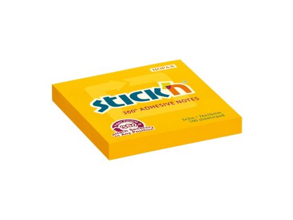 Samolepiaci bloček Stick’n Hopax, 360°, 76x76 mm, oranžový