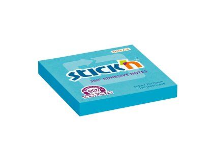 Samolepiaci bloček Stick’n Hopax, 360°, 76x76 mm, modrý