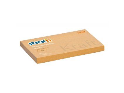 Samolepiaci bloček Stick’n Hopax Kraft, 76x127 mm, prírodná hnedá