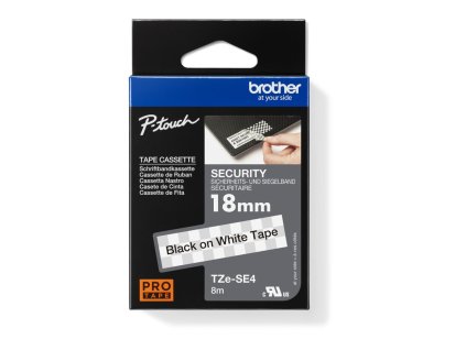 Bezpečnostná páska Brother TZe-SE4 18mm biela/čierna