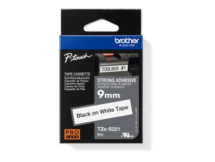 Samolepiaca páska Brother TZe-S221 9 mm biela/čierna