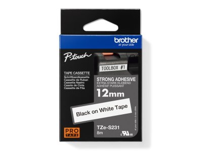 Samolepiaca páska Brother TZe-S231 12 mm biela/čierna