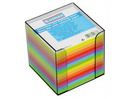Bloček DONAU, kocka nelepená, 90 x 90 x 90 mm, neónové farby, v dymovej krabičke