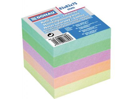 Poznámkový bloček kocka nelepená, 83x83x75 mm, pastelové farby