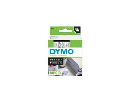 Samolepiaca páska Dymo D1 9 mm číra/čierna