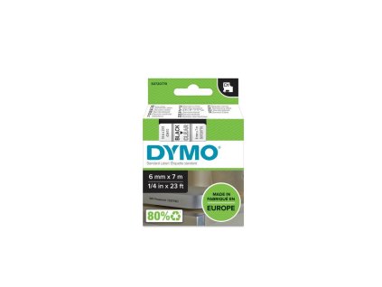 Samolepiaca páska Dymo D1 6 mm číra/čierna