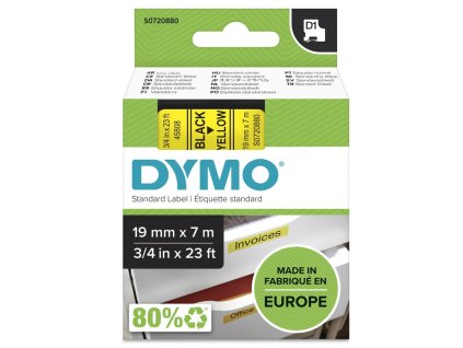 Samolepiaca páska Dymo D1 19 mm žltá/čierna
