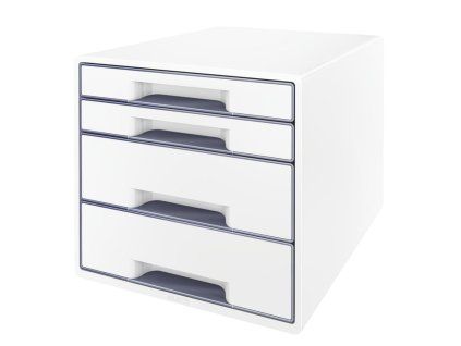 Zásuvkový box Leitz WOW so 4 zásuvkami sivý