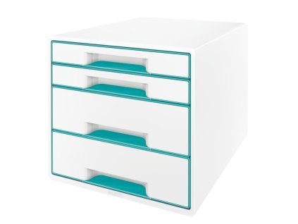 Zásuvkový box Leitz WOW so 4 zásuvkami ľadovo modrý