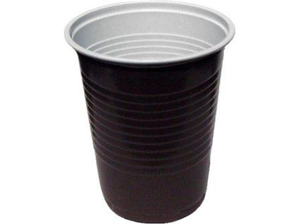 Poháre plastové na teplé nápoje 180 ml hnedo-biele (100ks)