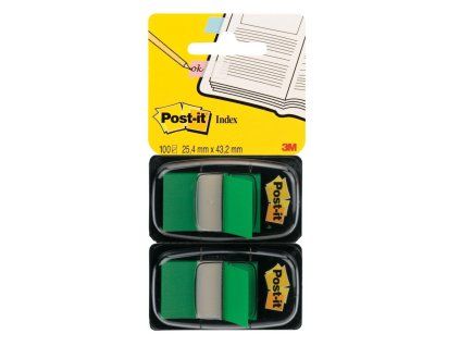 Záložky Post-it Index široké 25,4x43,2 zelená 2ks