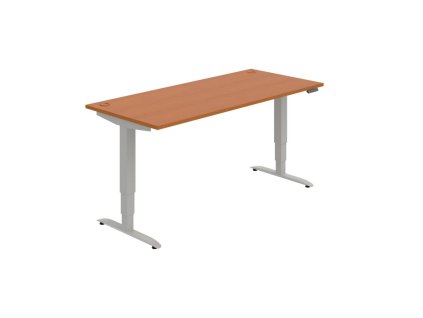 Pracovný stôl Motion, PO, 3S, 180x61 - 128x80 cm, čerešňa/sivá