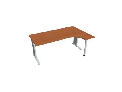 Pracovný stôl Cross, ergo, ľavý, 180x75,5x120 cm, čerešňa/kov