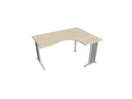 Pracovný stôl Flex, ergo, ľavý, 160x75,5x120 (80x60) cm, agát/kov
